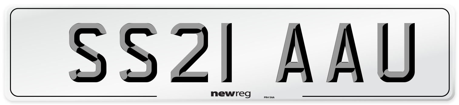 SS21 AAU Number Plate from New Reg